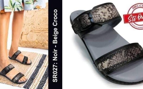 STI Orthopedic SR027 NOIR & BEIGE CROCCO